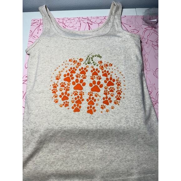 Paw print pumpkin tank top - size M - Picture 2 of 3